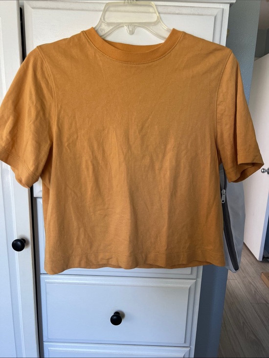 Uniqlo Tops - Uniqlo Cropped Crewneck Tee in Mustard